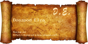 Doszpod Elza névjegykártya
